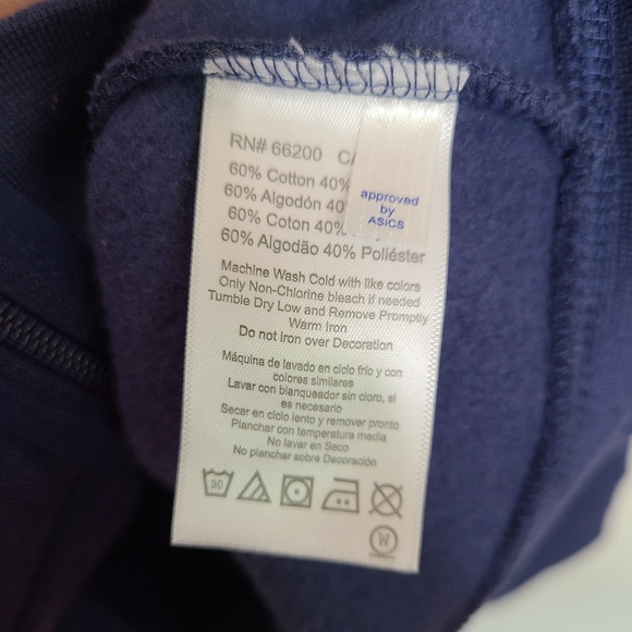 ASICS Hoodie blue and neon green - Picture 5 of 6